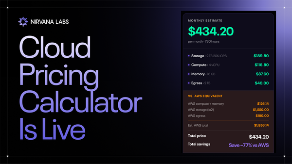 Nirvana Cloud Price Calculator is Live